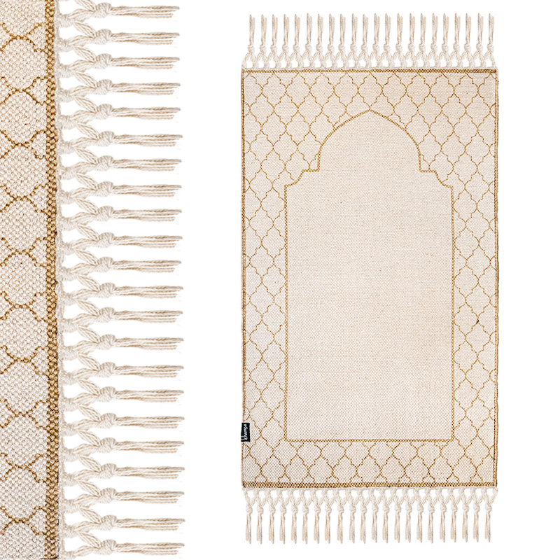 Khamsa Classic - Muslim Prayer Mat for Adult - Asmar-Tan