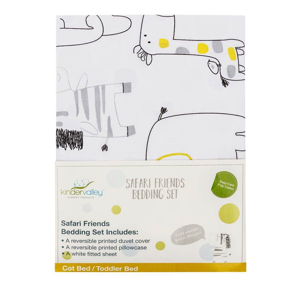 Kinder Valley - Safari Friends 7 Pc Toddler Bed White Bundle
