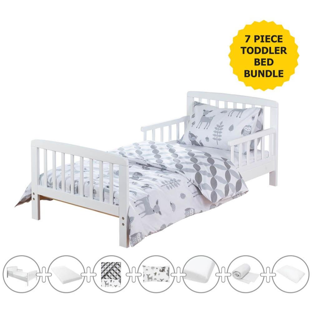Kinder Valley - Wood Land Tales 7 Pc Toddler Bed White Bundle