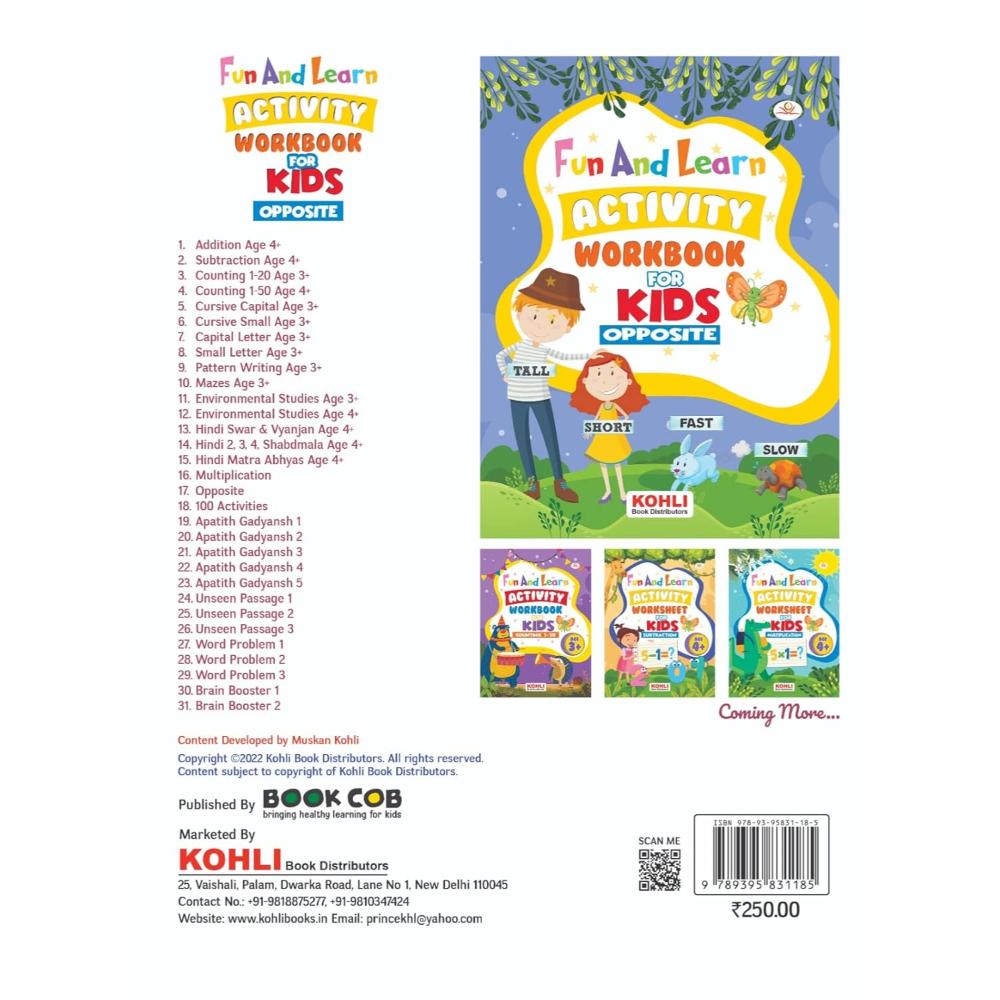 Kohli Book Distributors - Fun and Learn Activity Worksheet - Opposite
