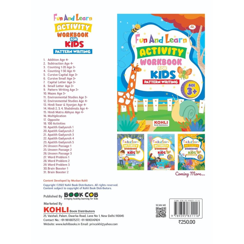 Kohli Book Distributors - Fun and Learn Activity Worksheet - Pattern Writing