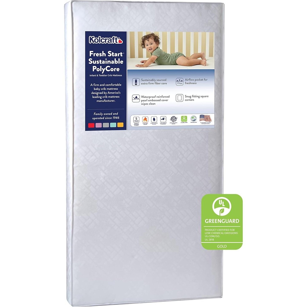 Kolcraft - Fresh Start Polyfoam Crib Mattress - White Windsor
