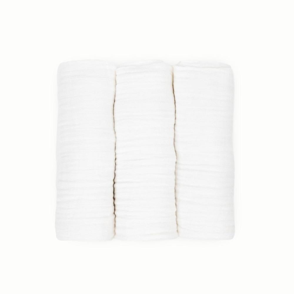 Little Unicorn - Cotton Muslin Swaddle 3 Pack Set - White