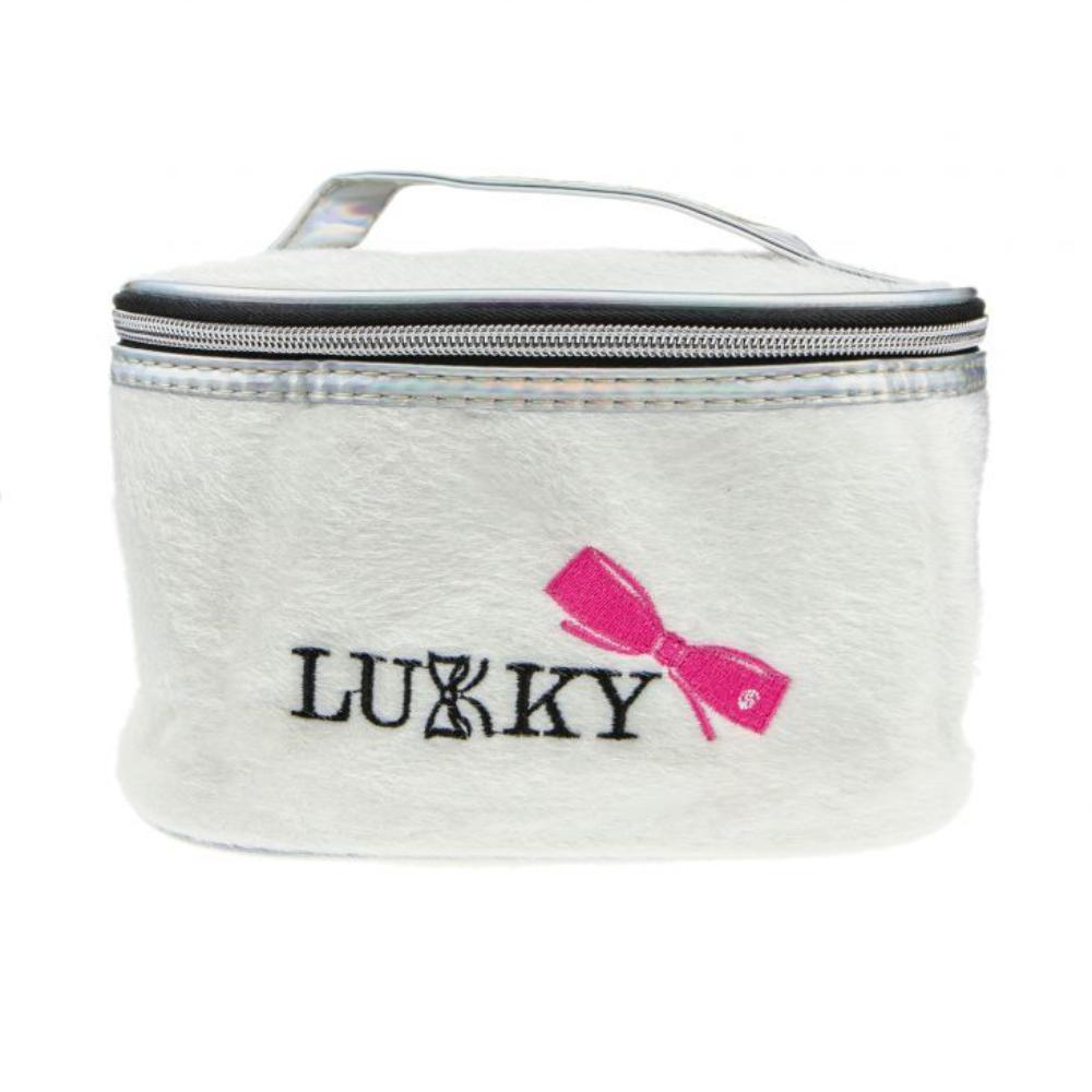Lukky - Big Plush Makeup Purse With Embroidery