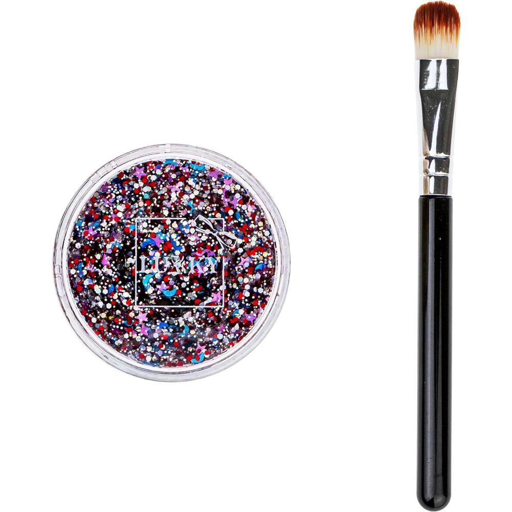 Lukky - Body Glitter Gel w/ Brush 25ml Color Mix