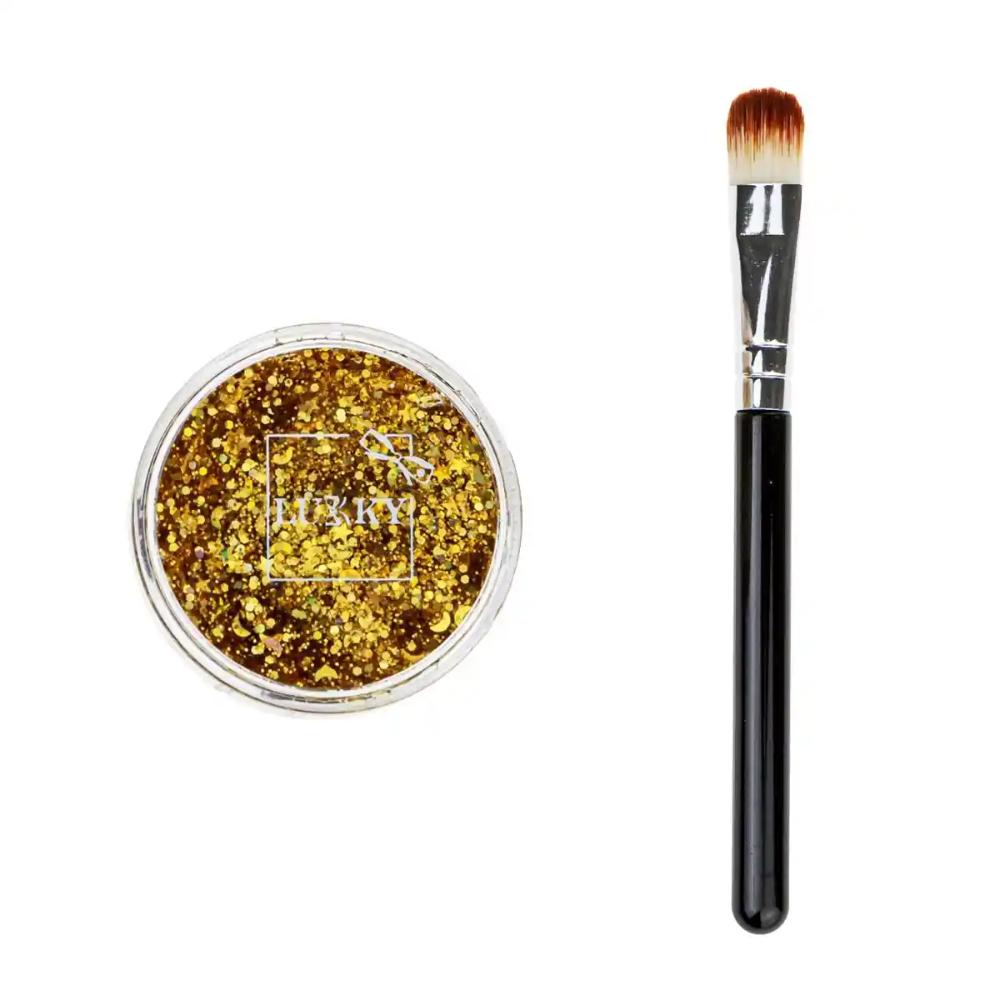 Lukky - Body Glitter Gel w/ Brush 25ml Gold