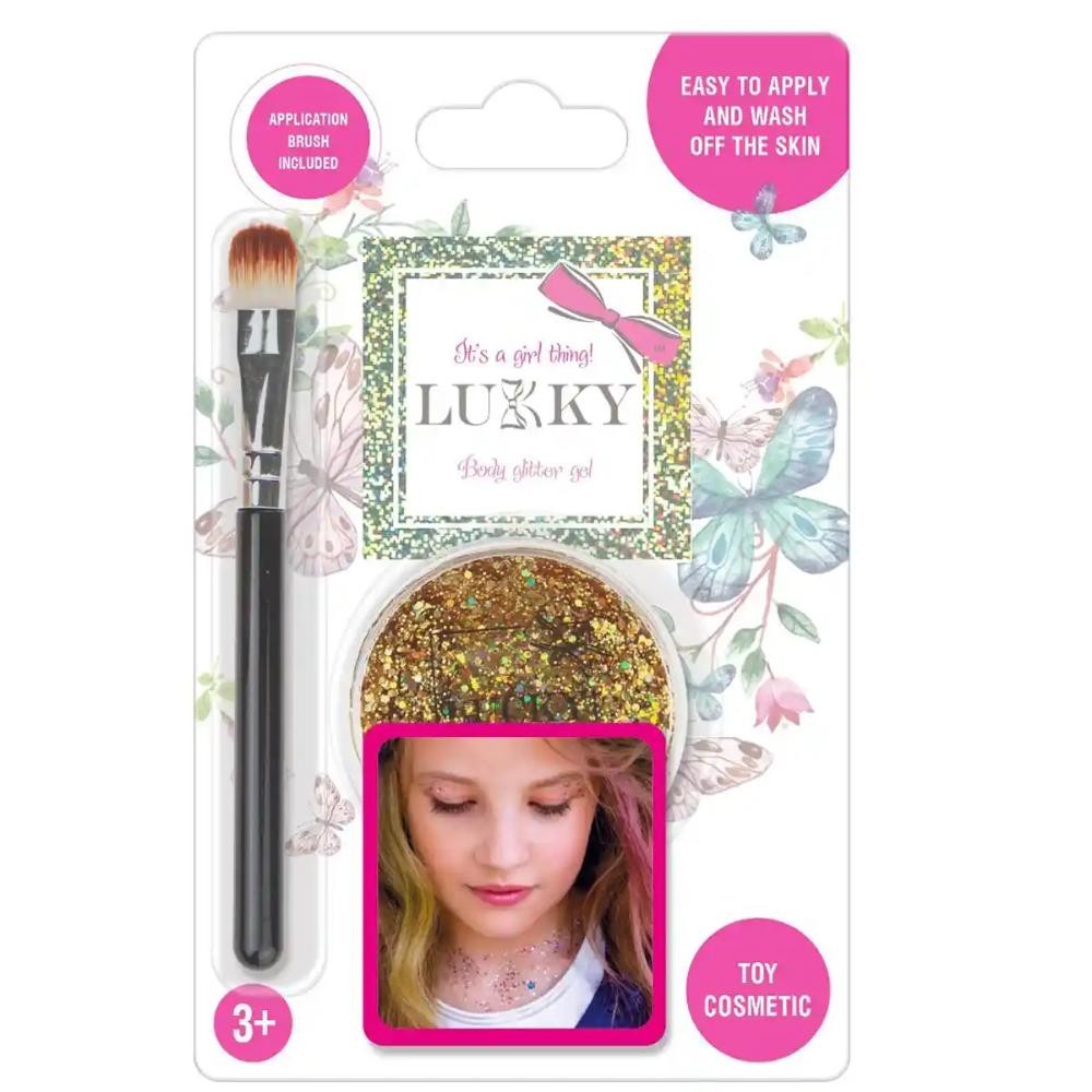 Lukky - Body Glitter Gel w/ Brush 25ml Gold