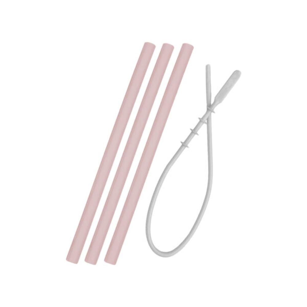 Minikoioi - Flexi Straws - 3 Pcs & Brush - Pinky Pink