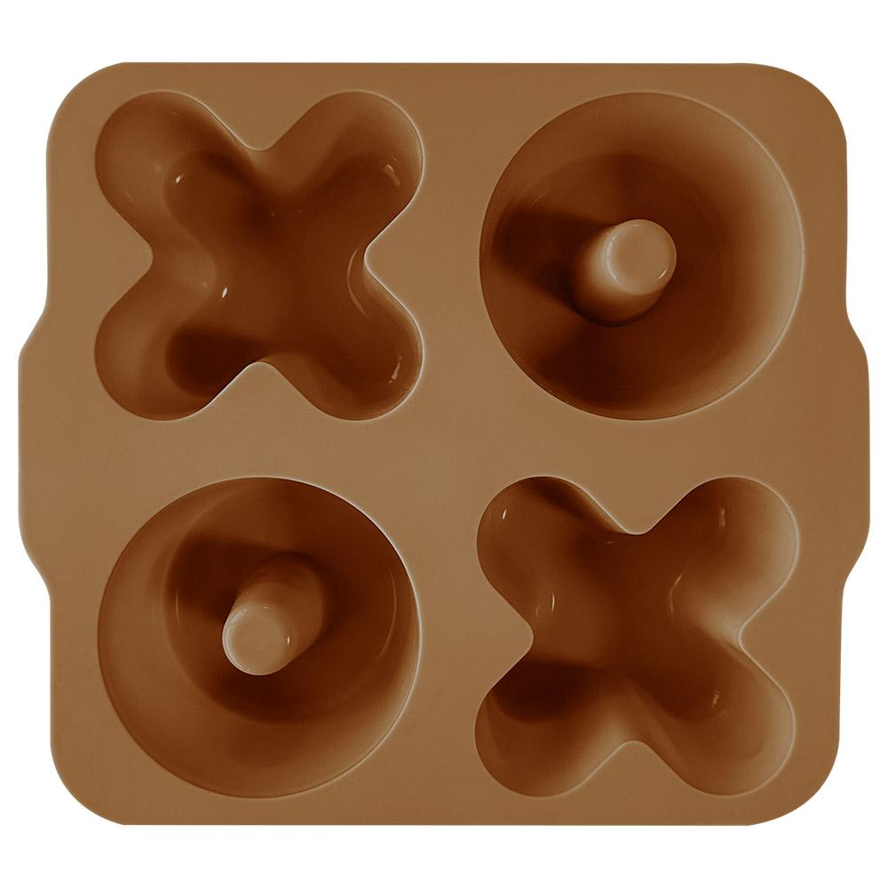 Minikoioi - XOXO Cake Silicone Mold 2pcs - Woody Brown/Powder Grey