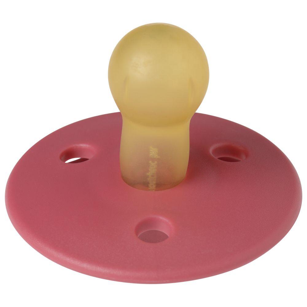 Mininor - Round Pacifier Latex 0M - Rhubarb