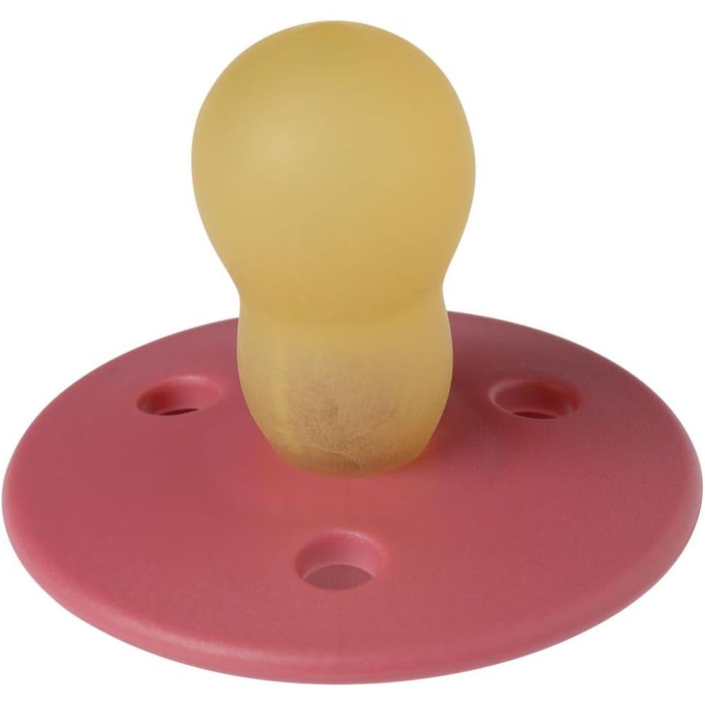 Mininor - Round Pacifier Latex 6M - Rhubarb