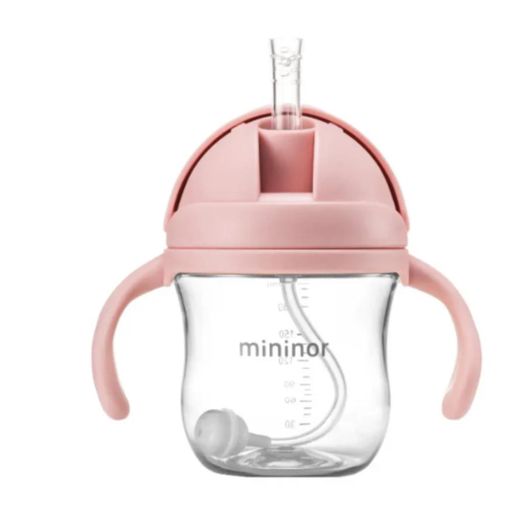 Mininor - Straw Bottle Tritan 220ml Rose