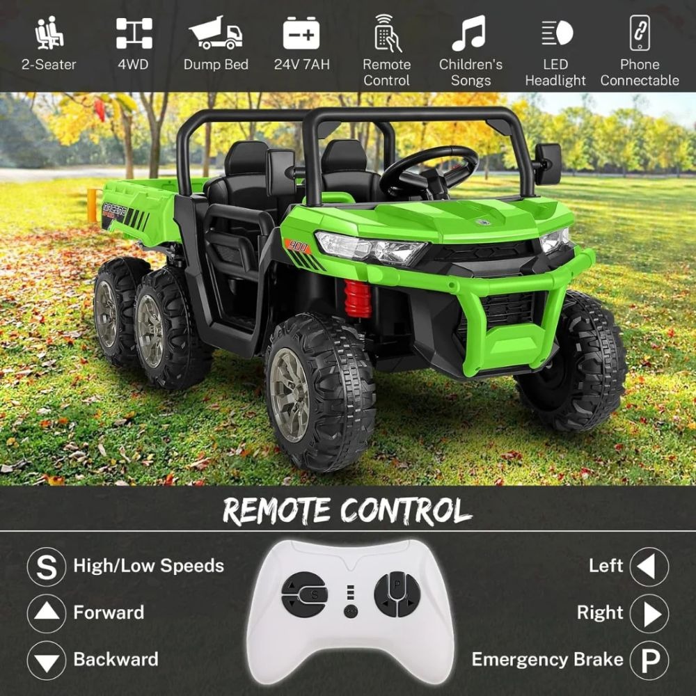 MYTS - Power Pickup Truck Adventure Ride on - Green