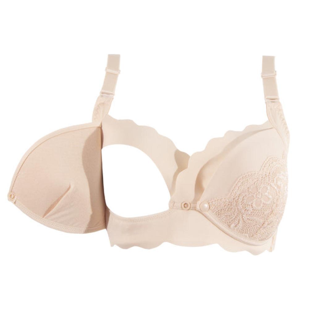 Okus - Elegant Seamless Maternity & Nursing Bra - Beige
