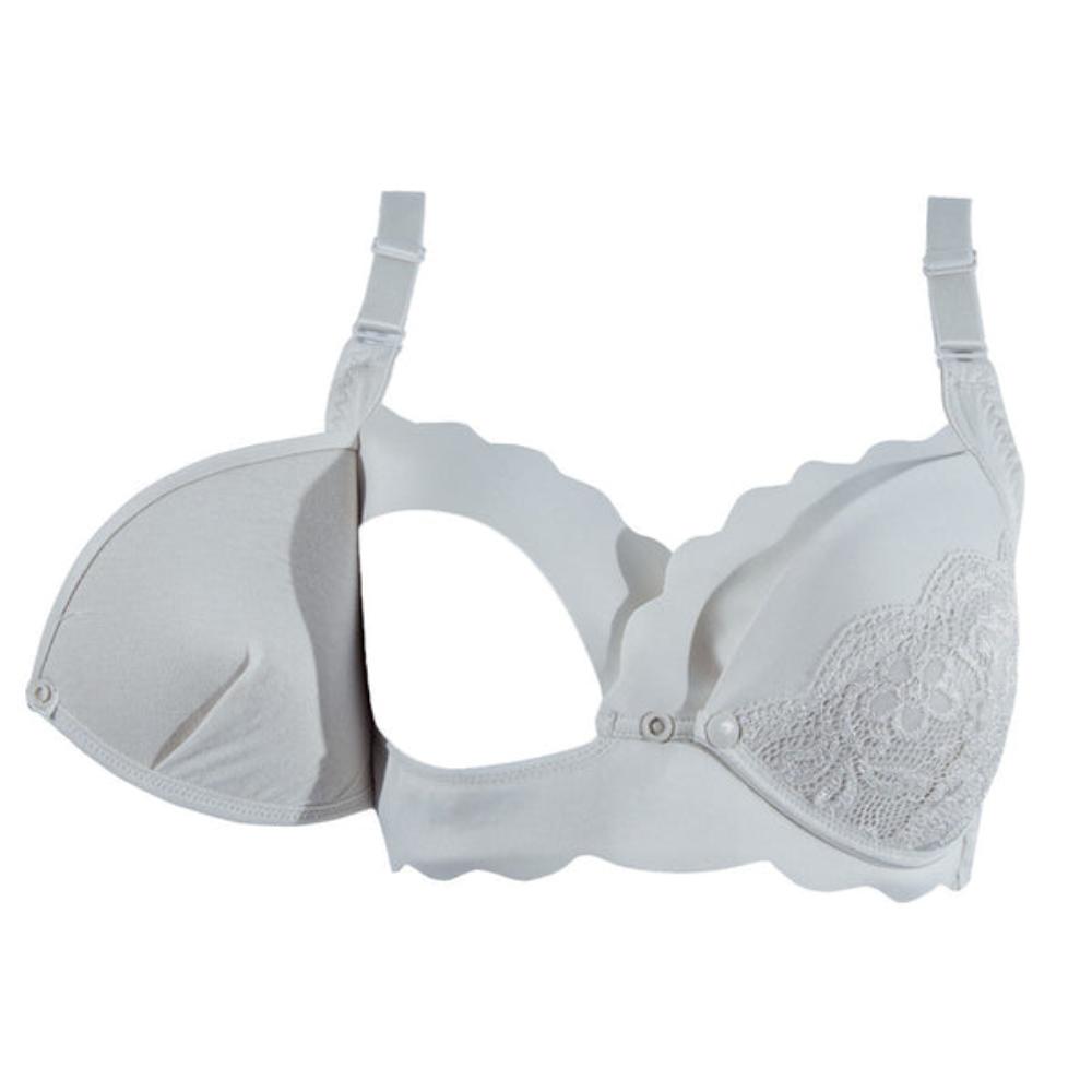 Okus - Elegant Seamless Maternity & Nursing Bra - Light Grey