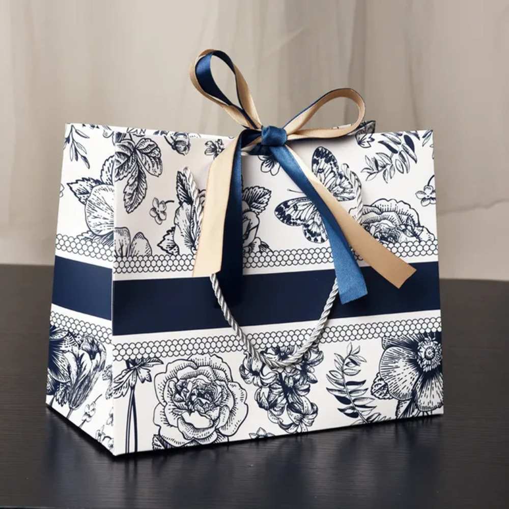 Playpro - Floral Gift Bag - Pack of 3 - Medium - Navy