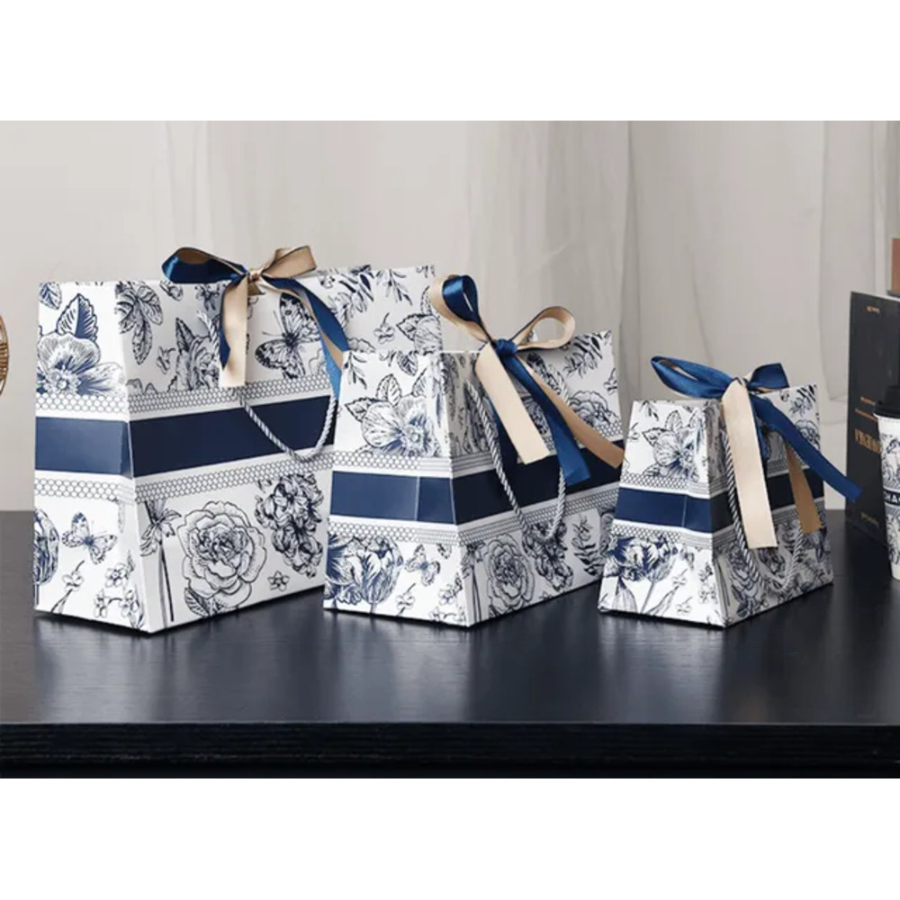 Playpro - Floral Gift Bag - Pack of 3 - Medium - Navy