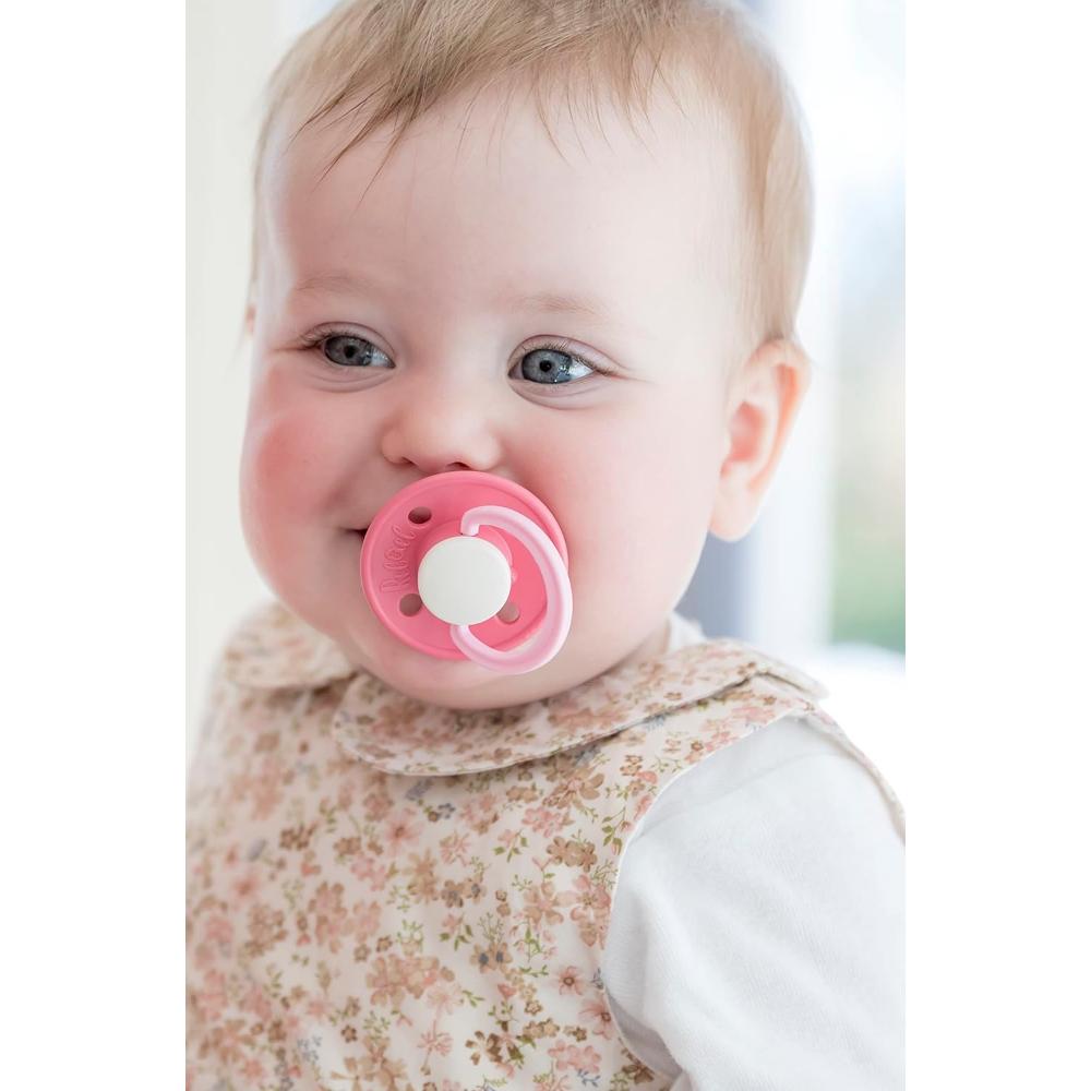 Rebael - Fashion Natural Rubber Round Pacifier Size 2 - Baby 6M+ 1-pack - Stormy Pearly Elephant
