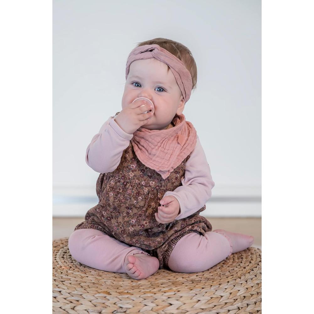 Rebael - Mono Natural Rubber Round Pacifier Size 2 - Baby 6M+ 2-pack - Sweet Pink Salmon