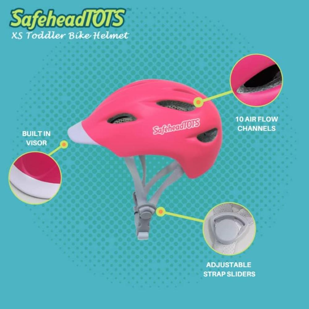 Safehead - TOTS Bike Helmet - Green Pink (XS)