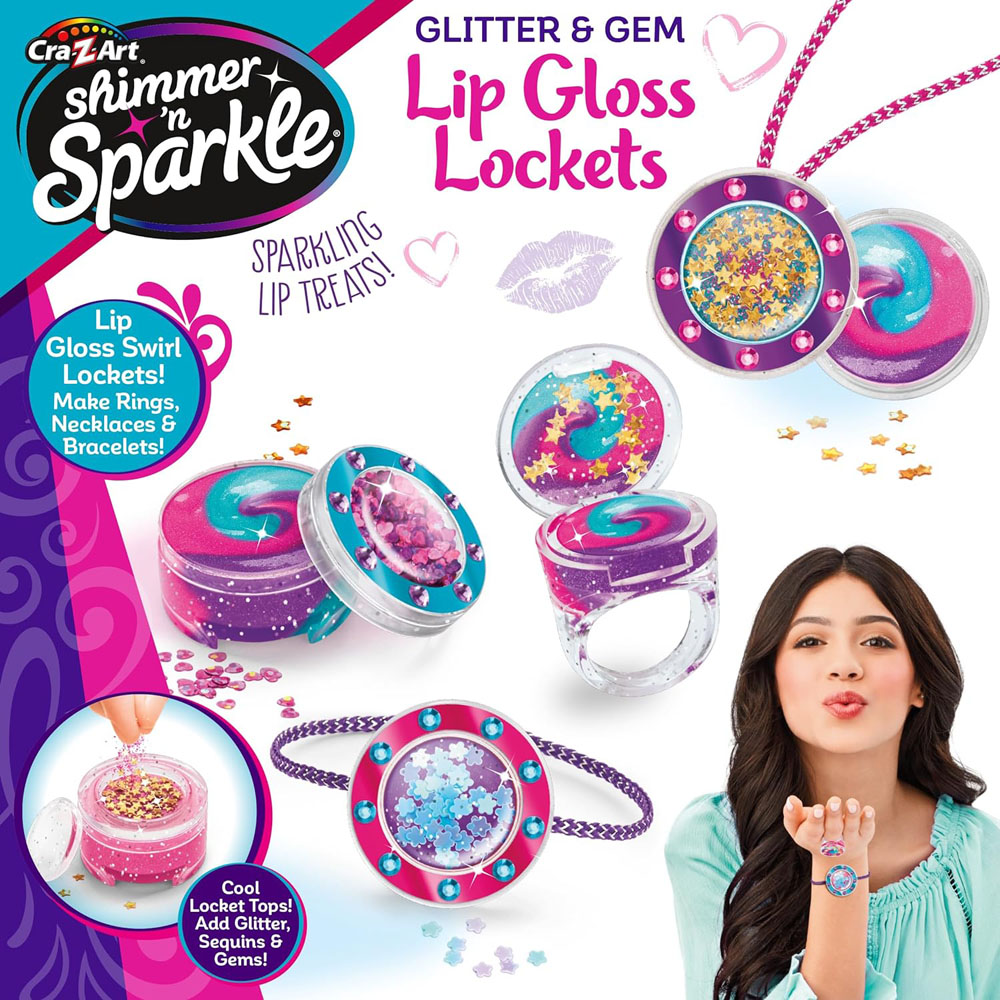 Shimmer 'N Sparkle - Glitter & Gem Lip Gloss Locket Kit