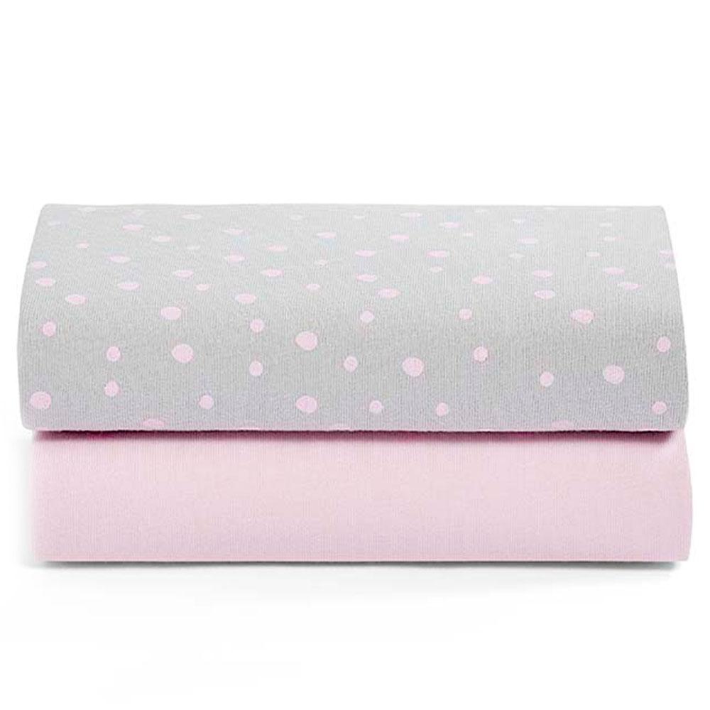 Snuz - Pod Light Breathable and 100% Soft Jersey Cotton Crib Fitted Sheets - Rose Spots