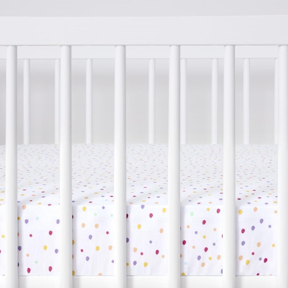 Snuz - Pod Light Breathable and 100% Soft Jersey Cotton Fitted Sheets For Cot & Cot Bed Pack of 2 - Color Spots