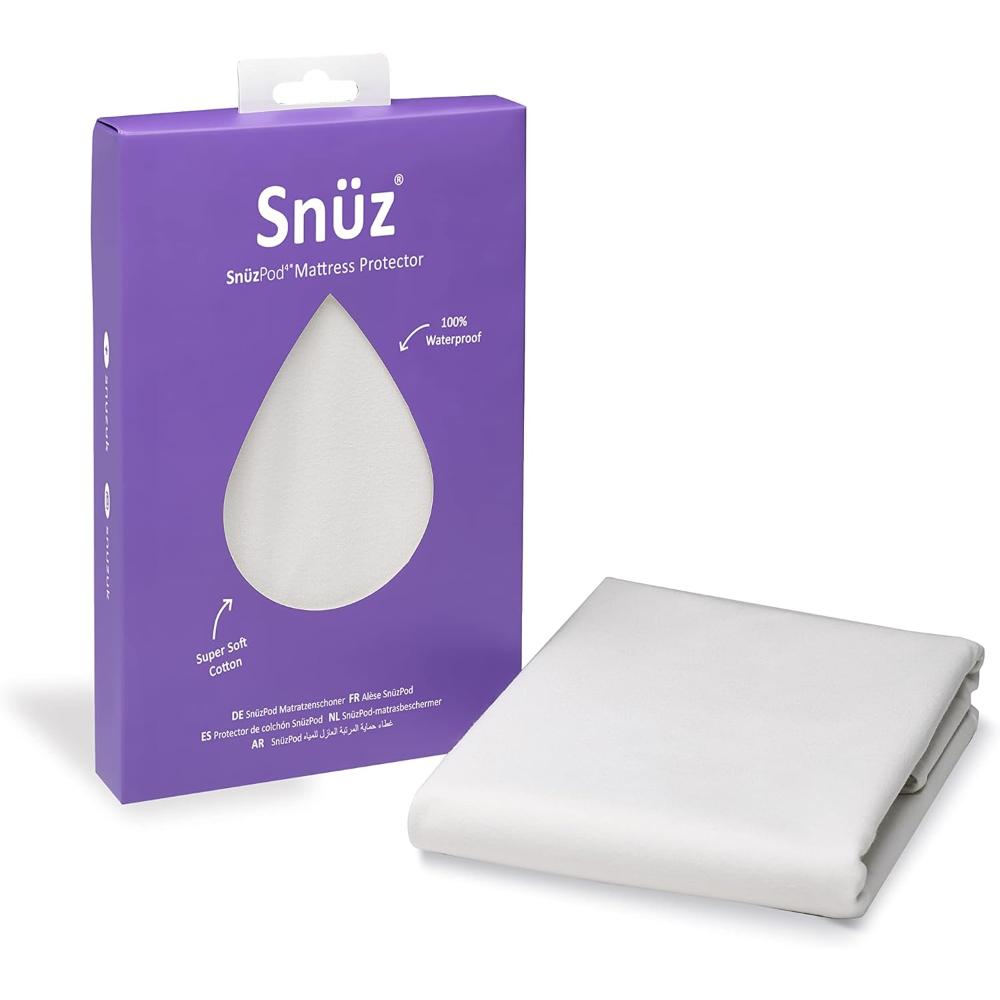 Snuz - Pod4 100% Waterproof With Moisture Wicking Cotton Surface Mattress Protector - White