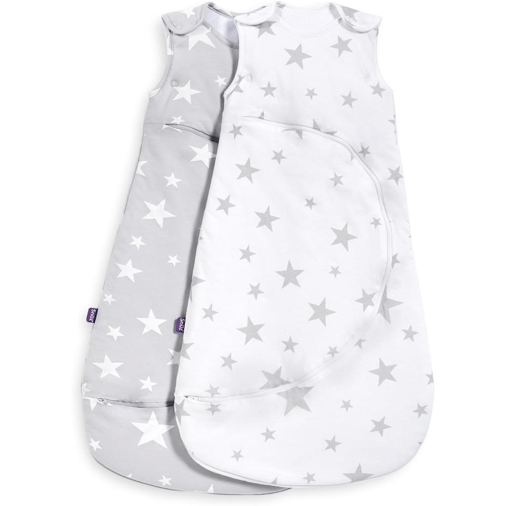 Snuz - Pouch Baby Sleeping Bag with Zip for Easy Nappy Changing 4 - Grey Star