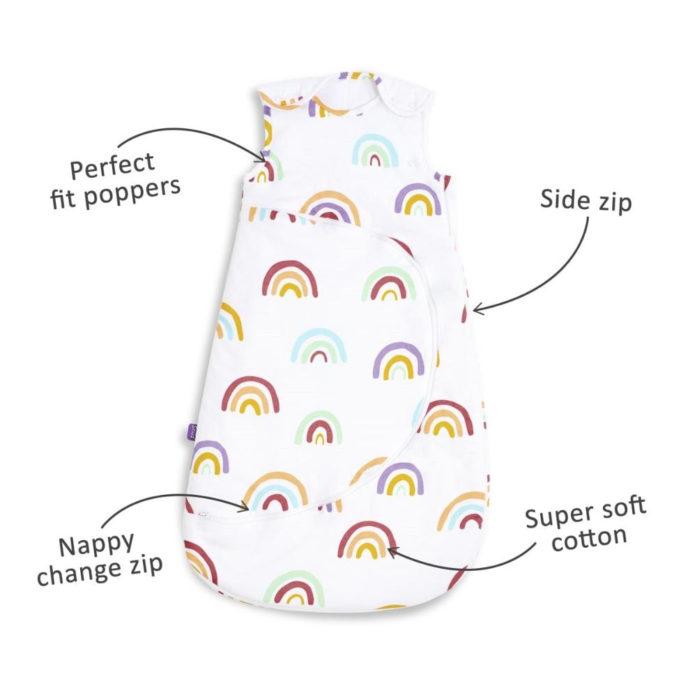 Snuz - Pouch Baby Sleeping Bag with Zip for Easy Nappy Changing 4 - Rainbow