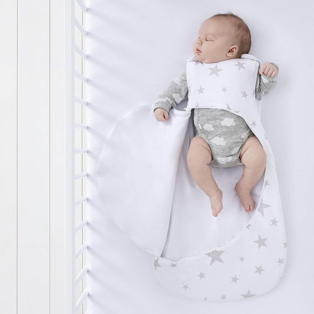 Snuz - Pouch Baby Sleeping Bag with Zip for Easy Nappy Changing L - Grey Star