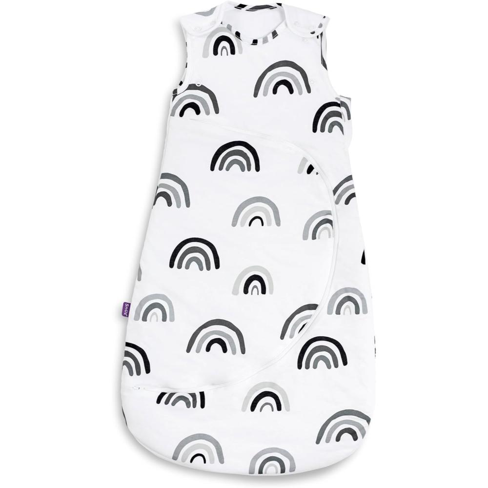 Snuz - Pouch Baby Sleeping Bag with Zip for Easy Nappy Changing L - Mono Rainbow