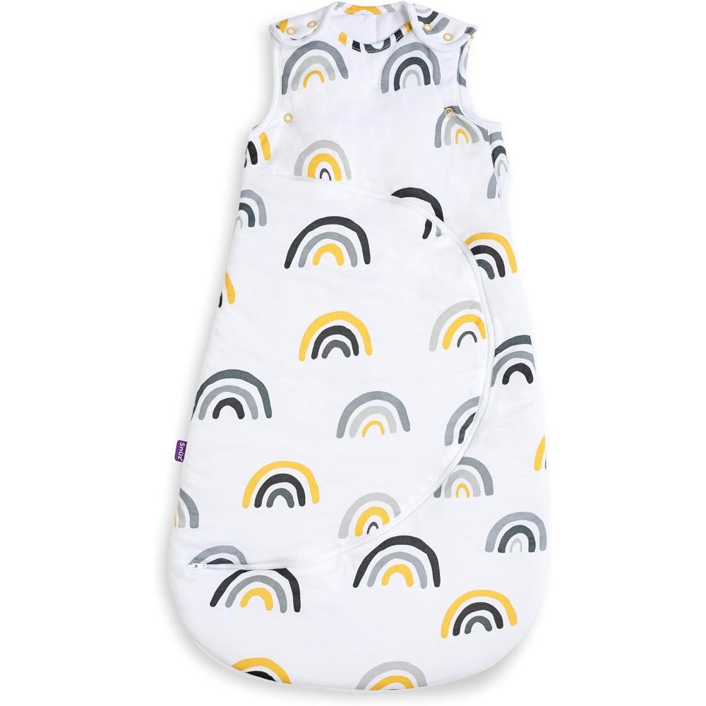 Snuz - Pouch Baby Sleeping Bag with Zip for Easy Nappy Changing L - Mustard Rainbow
