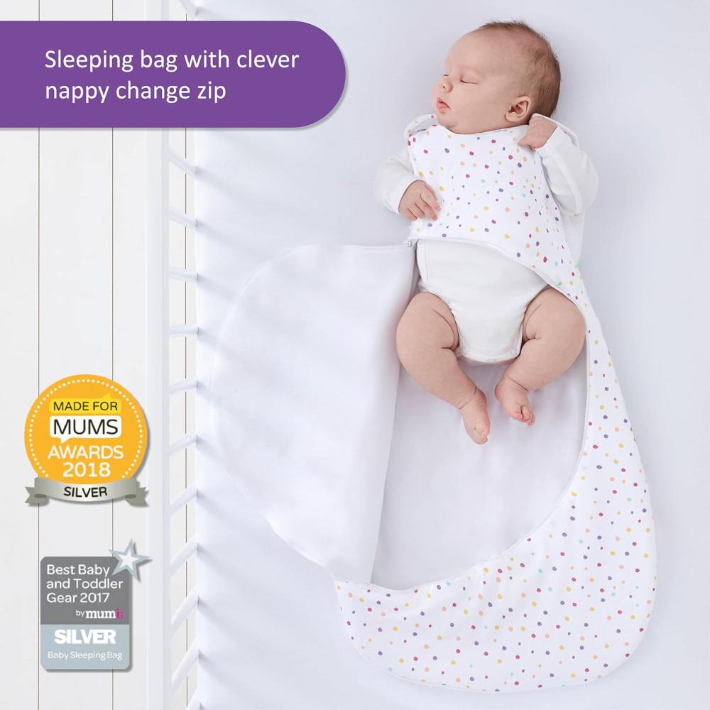 Snuz - Pouch Baby Sleeping Bag with Zip for Easy Nappy Changing Large - Multi Spot