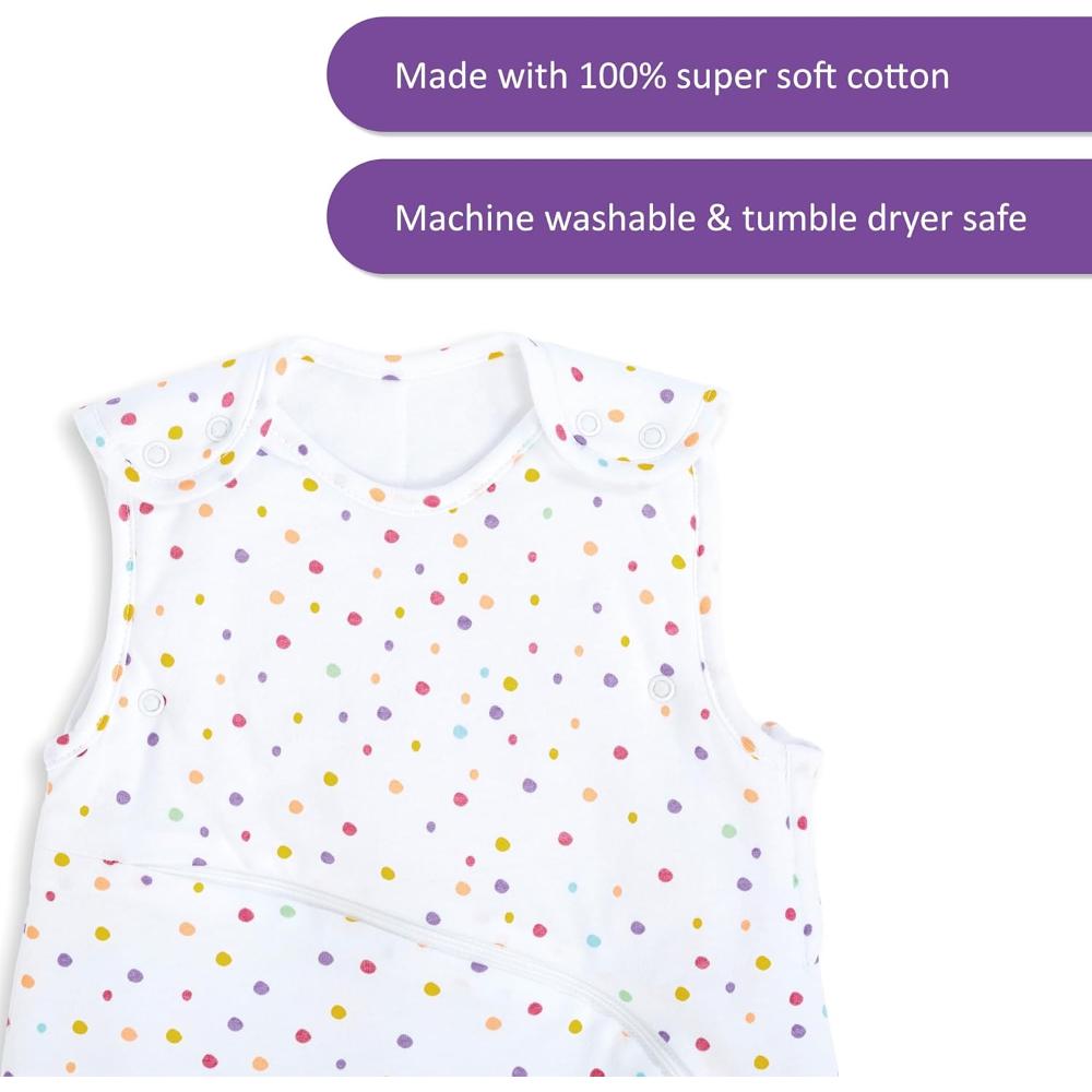 Snuz - Pouch Baby Sleeping Bag with Zip for Easy Nappy Changing Large - Multi Spot