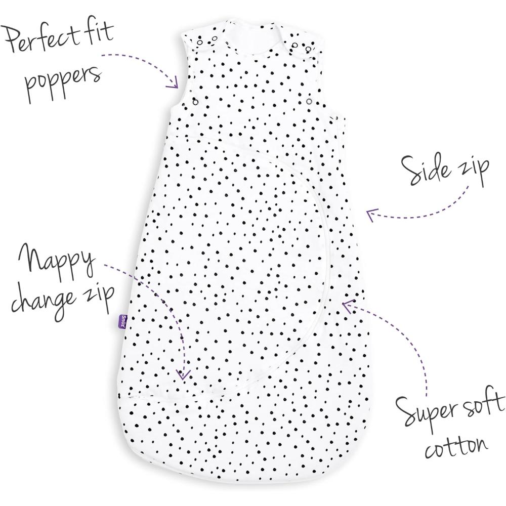 Snuz - Pouch Baby Sleeping Bag with Zip for Easy Nappy Changing - Mono Spot