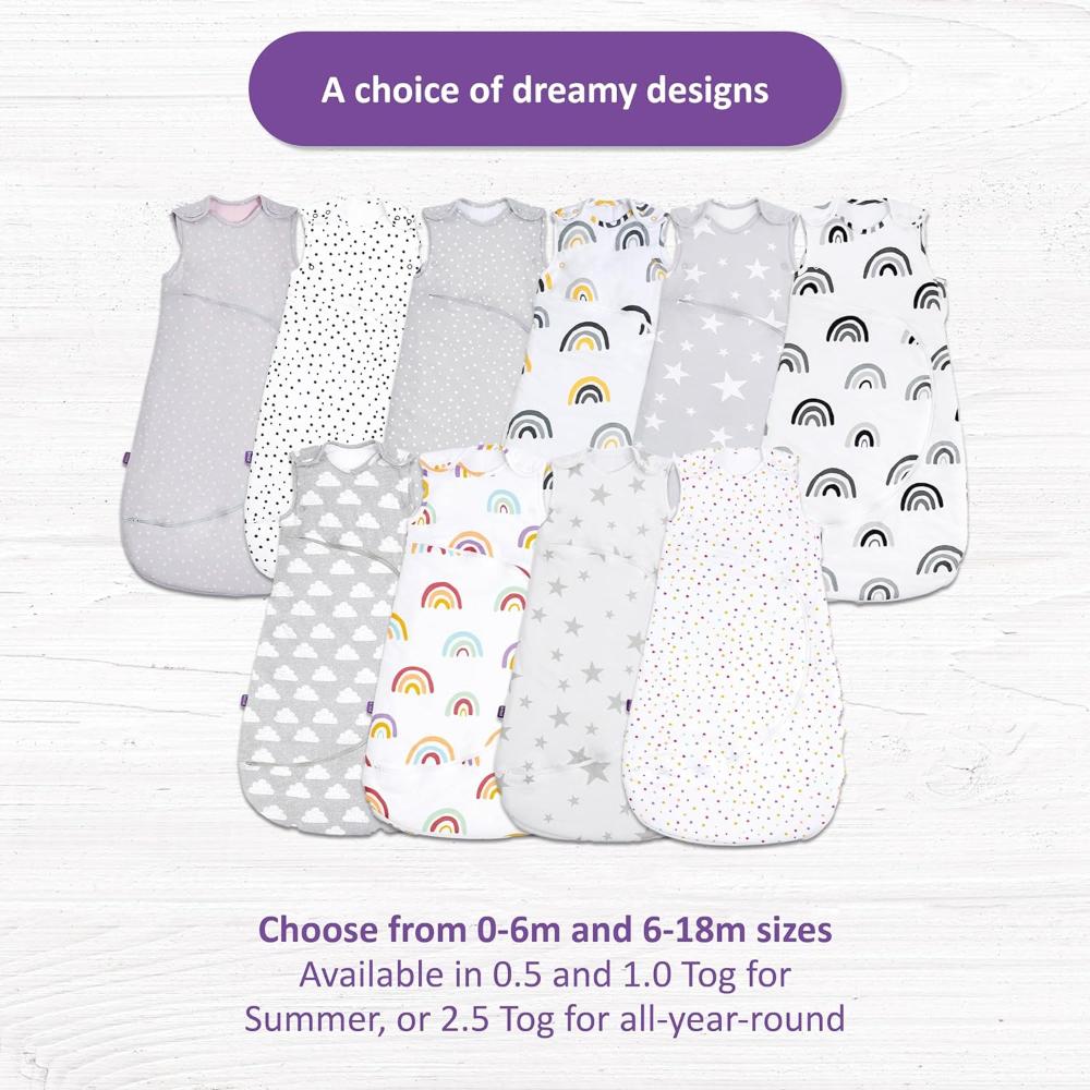 Snuz - Pouch Baby Sleeping Bag with Zip for Easy Nappy Changing - Mustard Rainbow