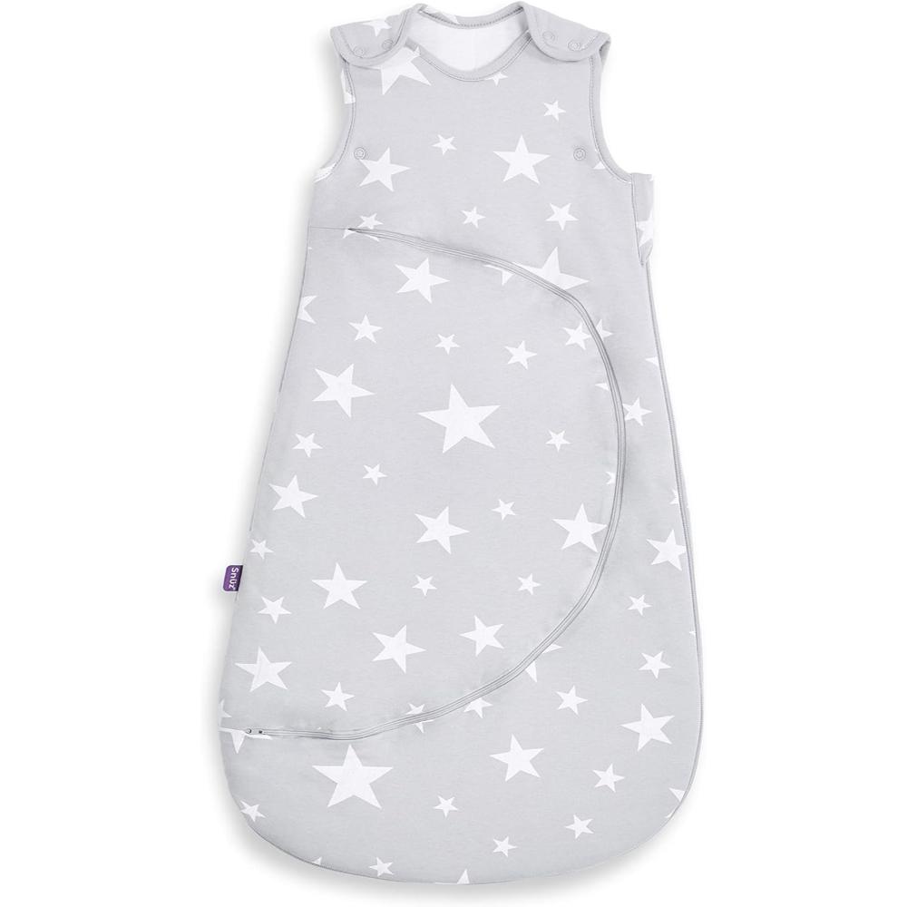 Snuz - Pouch Baby Sleeping Bag with Zip for Easy Nappy Changing - White Star