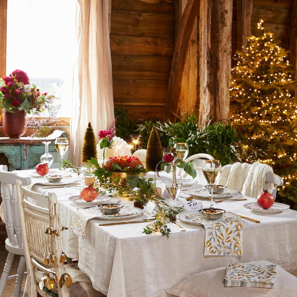 Talking Tables -Botanical Berry Gold Berry Branch With Warm White Led Light, 2M