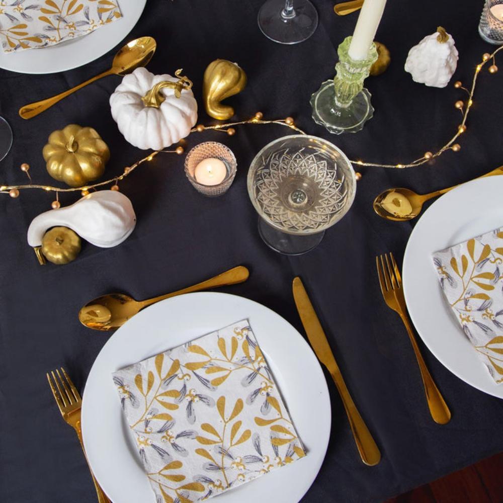 Talking Tables -Botanical Berry Gold Berry Branch With Warm White Led Light, 2M