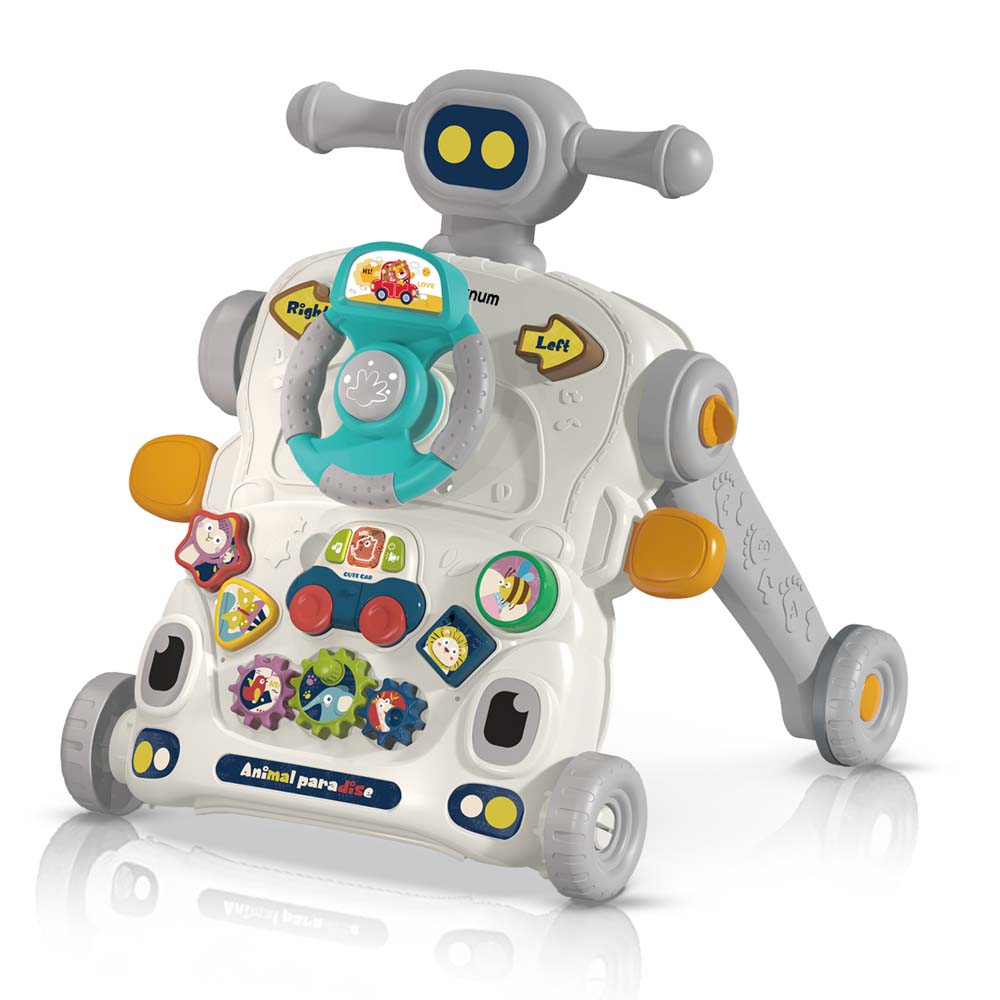 Teknum - 3 - IN - 1 Baby Walker / Learning Table Mode / Game Panel Mode with Musical keyboard - Grey