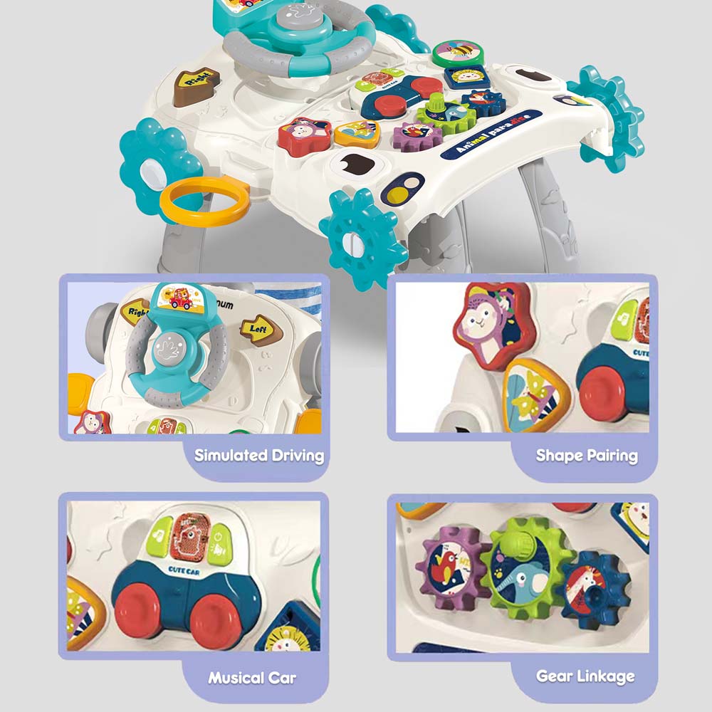 Teknum - 3 - IN - 1 Baby Walker / Learning Table Mode / Game Panel Mode with Musical keyboard - Grey