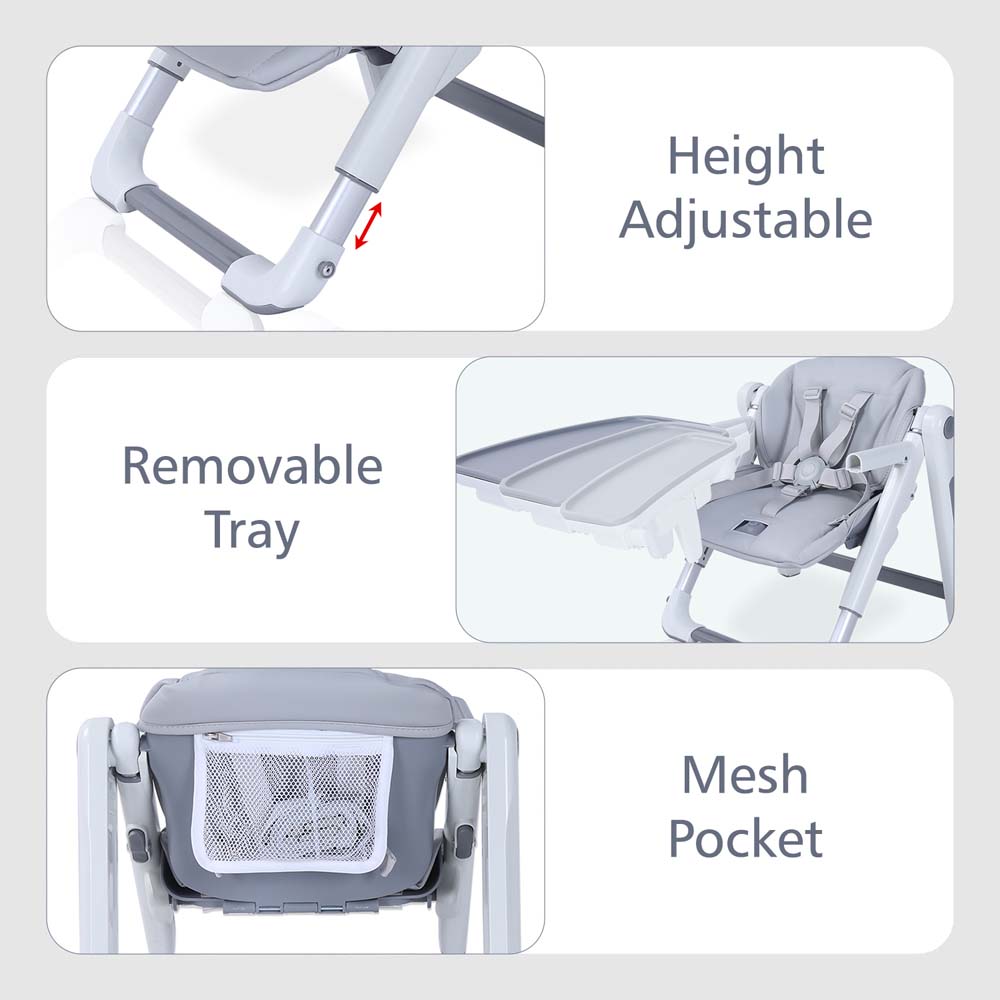 Teknum - 3-IN-1 Kids Foldable Dining Booster Chair - Grey