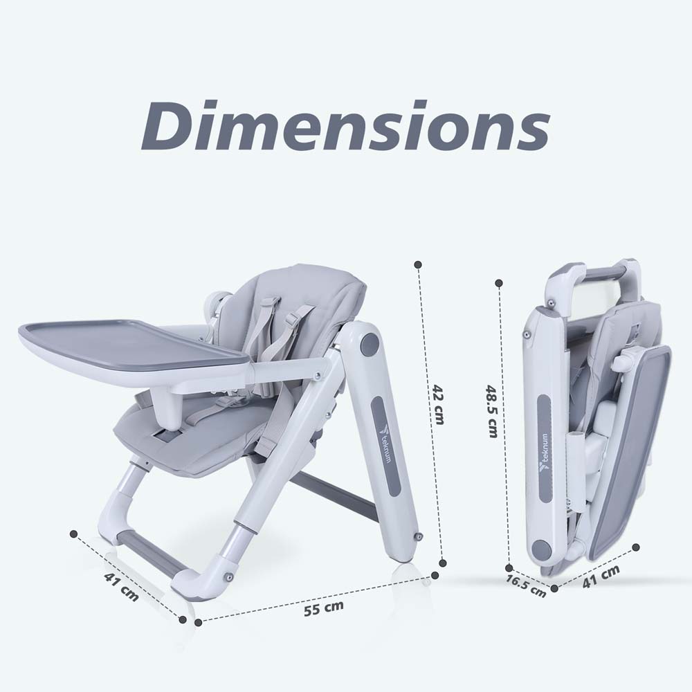 Teknum - 3-IN-1 Kids Foldable Dining Booster Chair - Grey