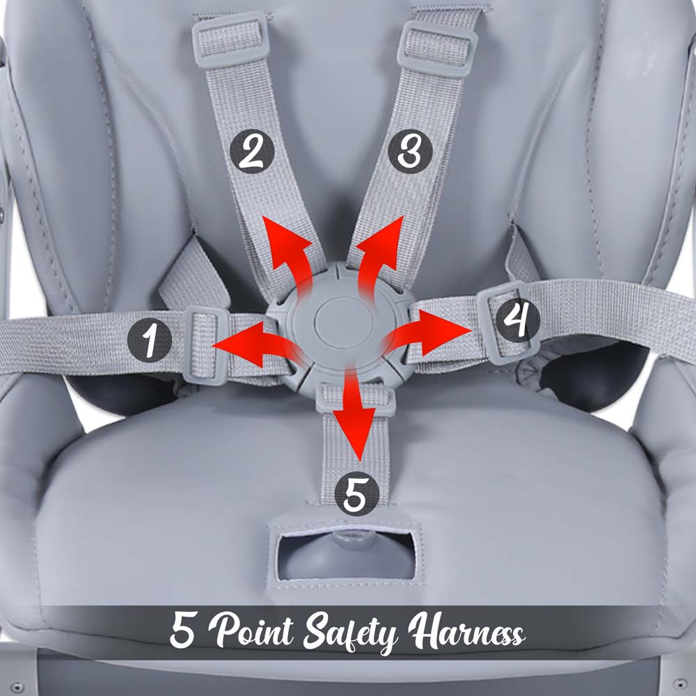Teknum - 3-IN-1 Kids Foldable Dining Booster Chair - Grey