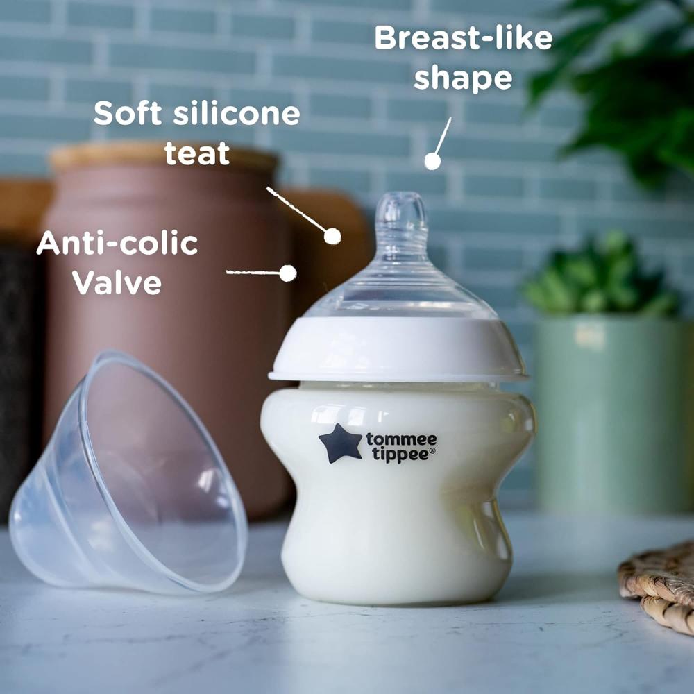 Tommee Tippee - Closer To Nature Newborn Baby Bottle Starter Kit Breast-Like Teats With Anti-Colic Valve Mixed Sizes Purple