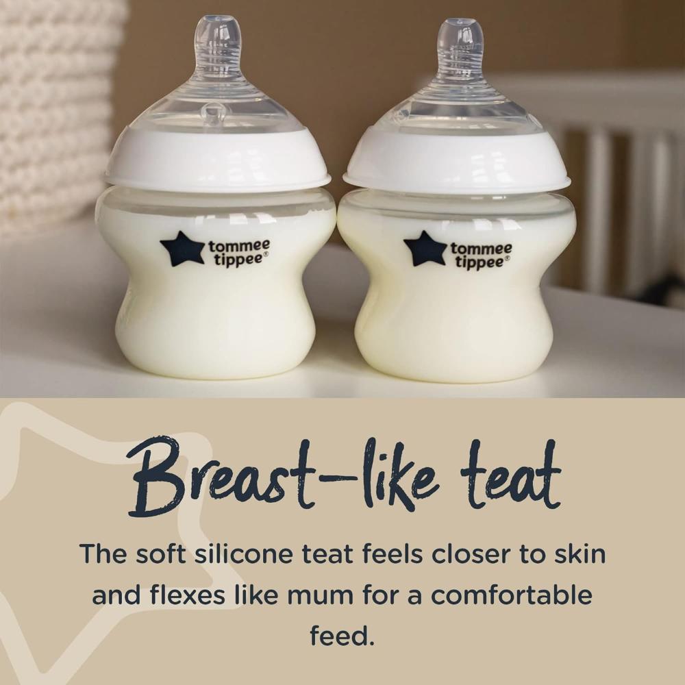Tommee Tippee - Closer To Nature Newborn Baby Bottle Starter Kit Breast-Like Teats With Anti-Colic Valve Mixed Sizes Purple