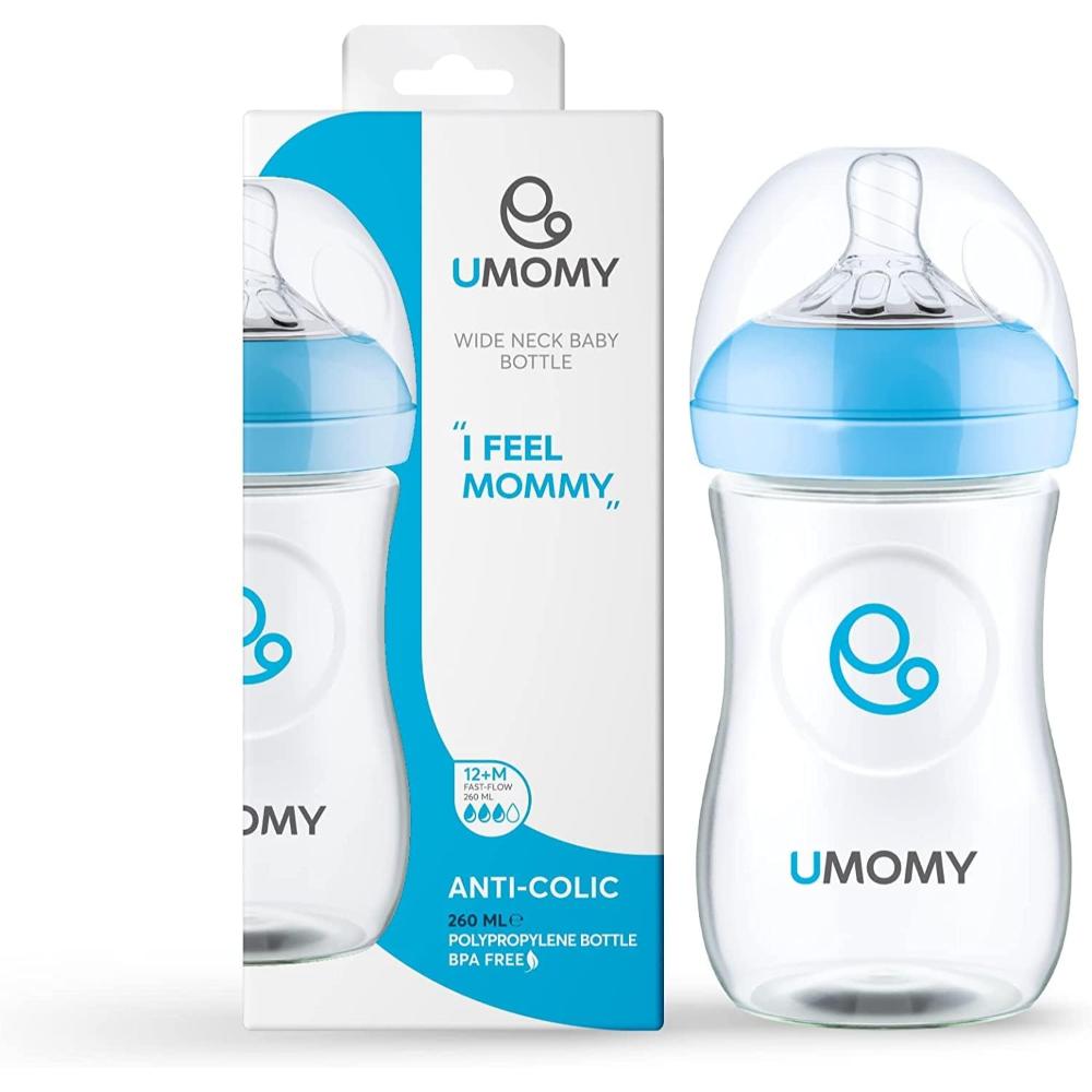 Umomy - Wide Neck + Anti Colic Baby Bottle (PP) - 260ml
