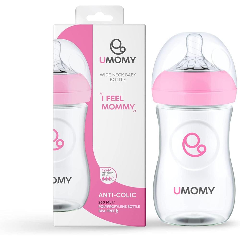 Umomy - Wide Neck + Anti Colic Baby Bottle (PP) - 260ml