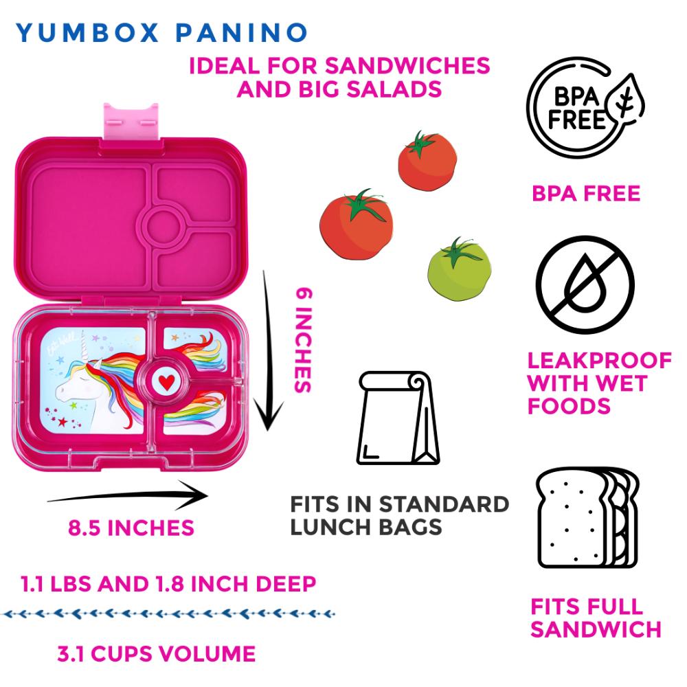 Yumbox - Malibu Purple Unicorn 4 Compartments Lunch Box